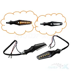 Kierunkowskazy LED, gwint M10, z homologacją, z przypominajką, Abiwa K1060