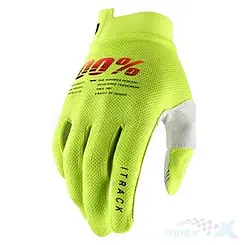 Rękawice motocyklowe, żółte fluo, 100 Percent (100%) iTrack 