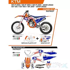 Zestaw osłon nadwozia biało-niebieski UFO Plast KTM SX / SX-F