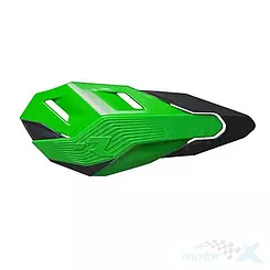 Osłony dłoni uniwersalne, handbary, zielono czarne, 2 rodzaje mocowań do kierownicy i manetek, Racetech HP3 HP3ENDVENR0