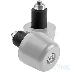 Końcówki kierownicy, guma mocująca 17mm, chrom, 2 sztuki, drugi gatunek, WM Motor