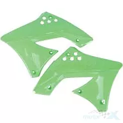 Osłony chłodnicy zielone UFO Plast Kawasaki KXF 250 09-11
