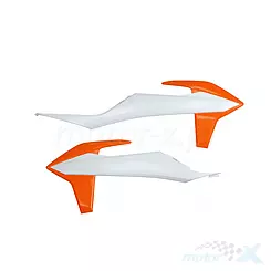 Osłony chłodnicy biało-pomarańczowe UFO Plast KTM EXC / EXC-F / SX / SX-F 