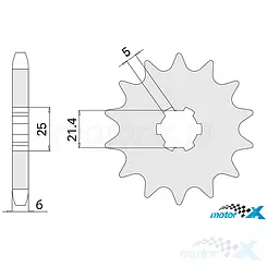 Zębatka przednia Chiaravalli 520, 17z, Kawasaki KDX, KLX, KX / Yamaha RD, YZ, YFM, YZF