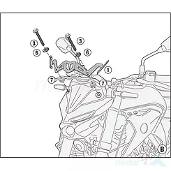 Mocowanie szyby czołowej Kappa A2151AK, Yamaha MT-03