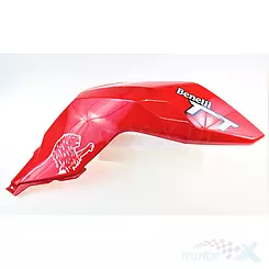 Osłona zbiornika paliwa prawa, czerwona, naklejka TNT Benelli TNT 125 Euro 4