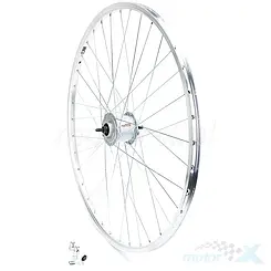 Felga przednia, koło rowerowe przednie 28", srebrne, MTB AG Motors, piasta Shimano ADHC30003NNAS