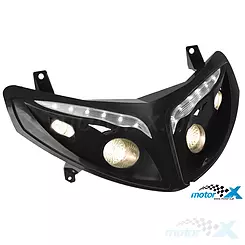 Reflektor przedni Revo XR8, czarny, Peugeot Speedfight II, XR6 03- / Motorhispania RX 50 06-
