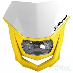 Lampa przednia, reflektor, żarówka halogenowa, biało żółty, Polisport Halo