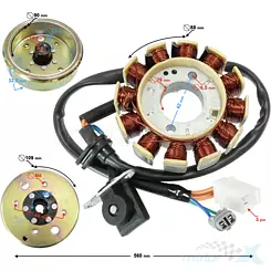 Stator iskrownik, stojan alternatora, z magnetem Barton Scalpel
