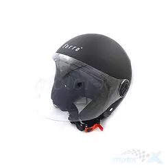 Kask otwarty z blendą, Ferro 809A Matowy Czarny