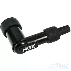 Fajka świecy zapłonowej NGK LD05F, czarna, na gwint 10-12 mm, M4, 90°