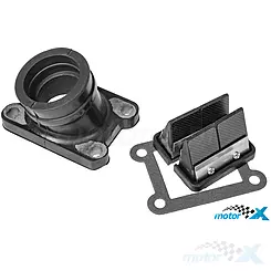 Zawór membranowy z króćcem ssącym, Italkit VForce Carbon, 28mm przelot / 35mm mocowanie, Aprilia / Derbi / Gilera (EBE / EBS / D50B)