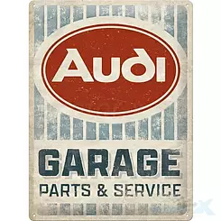 Tablica, plakat 30x40 cm, tłoczona blacha, audi garage Nostalgic Art 23349