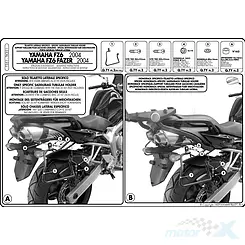 Stelaż kufrów bocznych Kappa TK351, pod sakwy, Yamaha FZ6/FZ6 600 Fazer