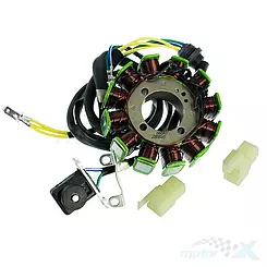 Stator iskrownik, stojan alternatora, 12 cewek, 3 i 2 piny męskie, 5 przewodów Shineray XY250ST-9E