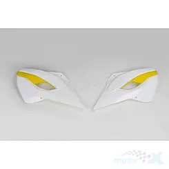 Osłony chłodnicy biało-żółte UFO Plast Husqvarna TC / TE / TX / FE / FC 14-16