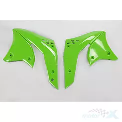 Osłony chłodnicy zielone UFO Plast Kawasaki KXF 250 04-05