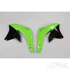 Osłony chłodnicy zielono-czarne UFO Plast Kawasaki KXF 450   06-08