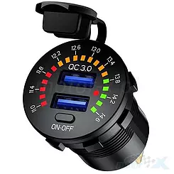 Gniazdo USB Quick Charge 3.0 36W Biketec BTMUS44