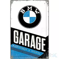 Tablica, plakat 30x40 cm, tłoczona blacha,  bmw garage Nostalgic Art 23211