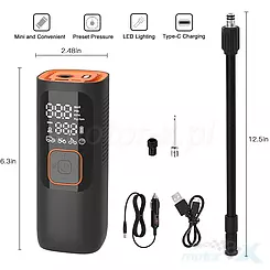 Przenośny mini kompresor, 160 PSI, bateria 7500 mAh, 12V, pompka do roweru, motocykla, samochodu