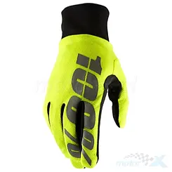 Rękawice motocyklowe zimowe, żółte fluo, 100 Percent (100%) Hydromatic