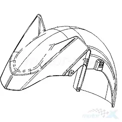 Błotnik przedni, czarny mat D3S, Kymco AK 550 