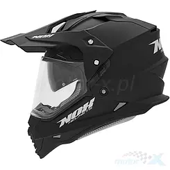 Kask motocyklowy Offroad Trial (Dual) z blendą Nox N312 Czarny Mat