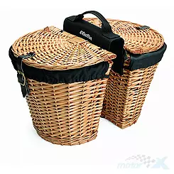 Koszyk rowerowy Electra wiklinowy dwukomorowy tył 368792