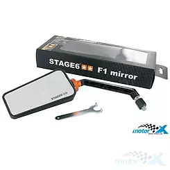 Lusterko Stage6 F1 Style M8, lewe, carbon mat