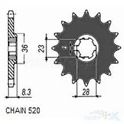 Zębatka przednia Sunstar  SUNF328  12 zębów