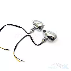 Kierunkowskazy LED, metalowe, okrągłe, chrom
