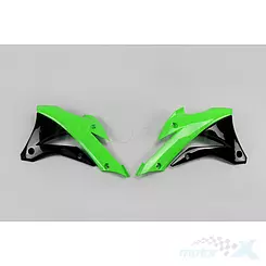 Osłony chłodnicy czarno-zielone UFO Plast Kawasaki KX 85 04-