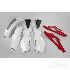 Zestaw osłon nadwozia biało-czarno-czerwony UFO Plast Husqvarna TC 125 / 250 06-07
