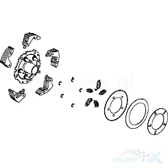 Szczęki sprzęgła tylnego kompletne, sprzęgło odśrodkowe, Kymco MXU 700 / UXV 700