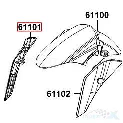Błotnik przedni osłona dekoracyjna prawa Kymco Agility R16
