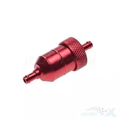 Filtr paliwa, na wąż 6mm, średnica króćca 7mm, czerwony, do układu ciśnieniowego z pompą paliwa, WM Motor CNC EFI