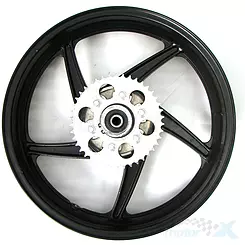 Felga tylna 3.50x17" z zębatką 428H 42 zęby czarna Junak 124 / 903