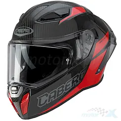Kask motocyklowy integralny, czarno-szaro-czerwony, Caberg Drift Evo II Carbon Nova Red
