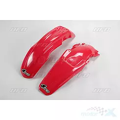 Błotnik przedni i błotnik tylny zestaw czerwony UFO Plast Honda CR 150R 07-
