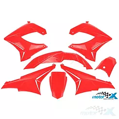 Zestaw osłon nadwozia TNT, 7 elementów, czerwony, Derbi Senda R, Senda SM 00-09 / Gilera RCR, SMT
