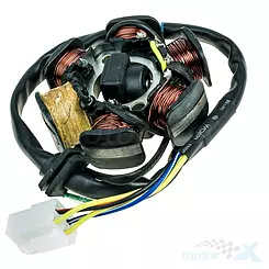 Stator iskrownik, stojan alternatora, 6 cewek, 4 piny żeńskie, kostka płaska 139FMB 50 4T AC 