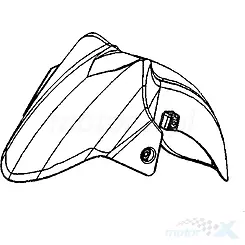 Błotnik przedni, czarny mat D0M, Kymco Dink Street 125-300 / Downtown 200-300
