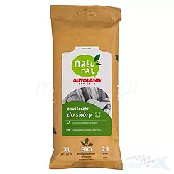 Chusteczki do skóry, do czyszczenia, pielęgnacji i zabezpieczenia, Autoland Natural Bio, 25 sztuk