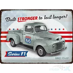 Tablica, plakat 30x40 cm, tłoczona blacha, ford f1 built stronge Nostalgic Art 23325