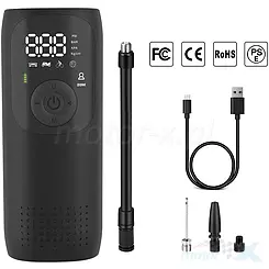 Przenośny mini kompresor, 150 PSI, bateria 2000 mAh, pompka do roweru, motocykla, samochodu