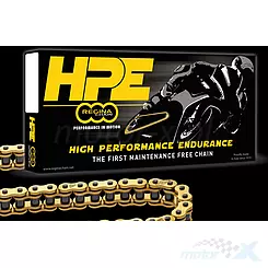 Łańcuch napędowy 525HPE, Z-Ring, Enduro - Supermoto, zakuwka, w pełni złoty, Regina High Performance Endurance [grupa]