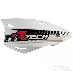 Osłony dłoni uniwersalne, handbary, białe, mocowanie na kierownice, Racetech VERTIGO CROSS/ENDURO KITPMVTBN00