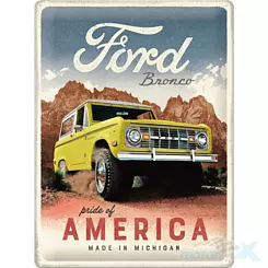 Tablica, plakat 30x40 cm, tłoczona blacha, ford bronco pride Nostalgic Art 23322